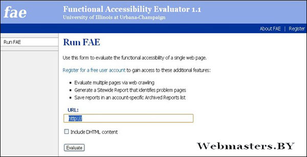 Functional Accessibility Evaluator скриншот