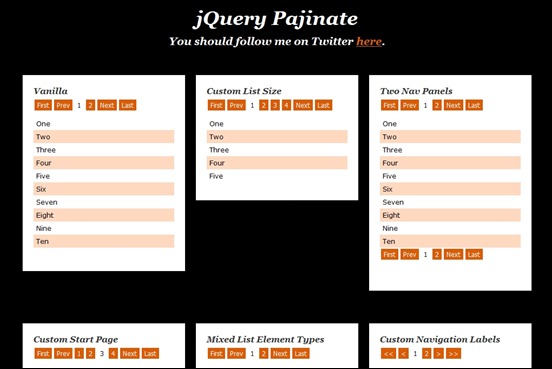 Pajinate – A jQuery Pagination Plugin