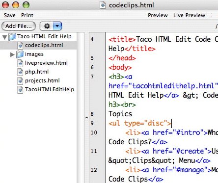 Taco HTML Edit (Mac)