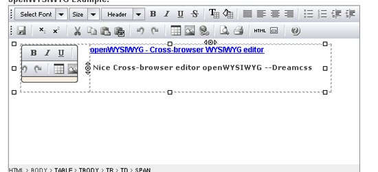 Open WYSIWYG Editor – скриншот